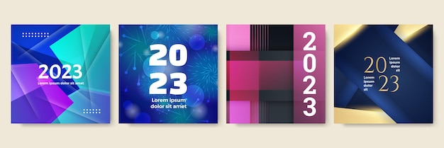 Vector happy new year 2023 social media template and greeting card design