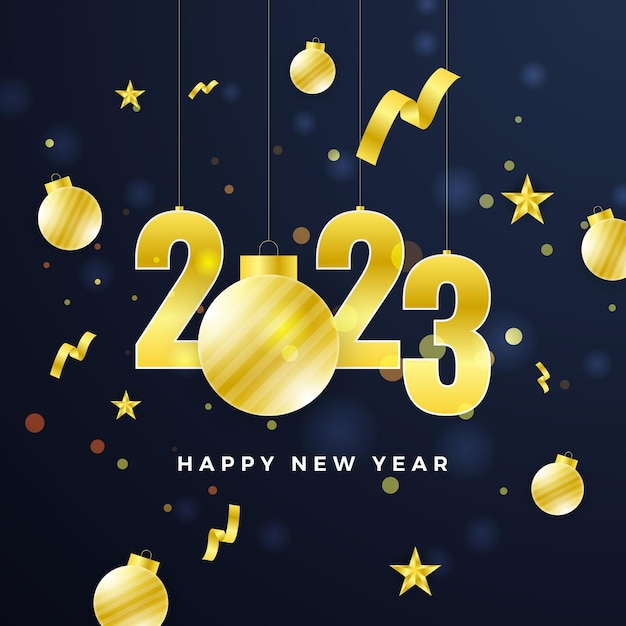 Happy new year 2023 social media template and greeting card design