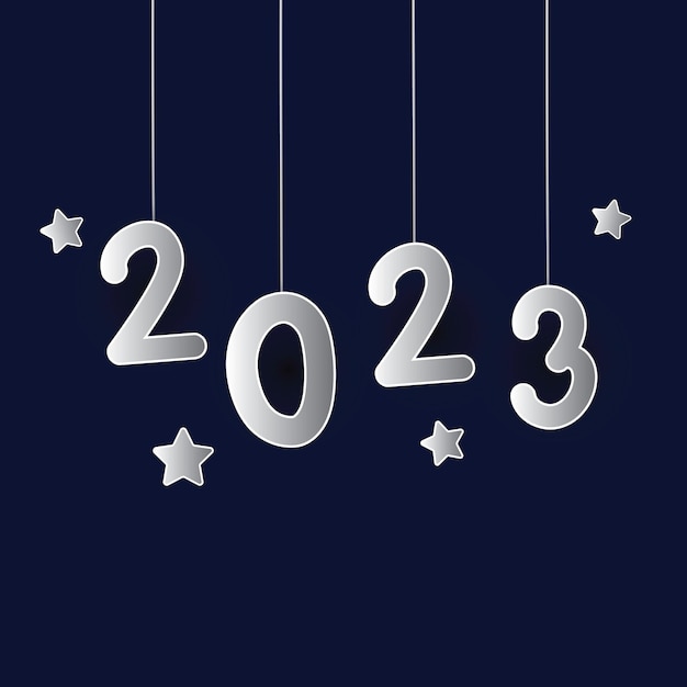 Happy new year 2023 square template 2023 new year celebration vector illustration with gradient