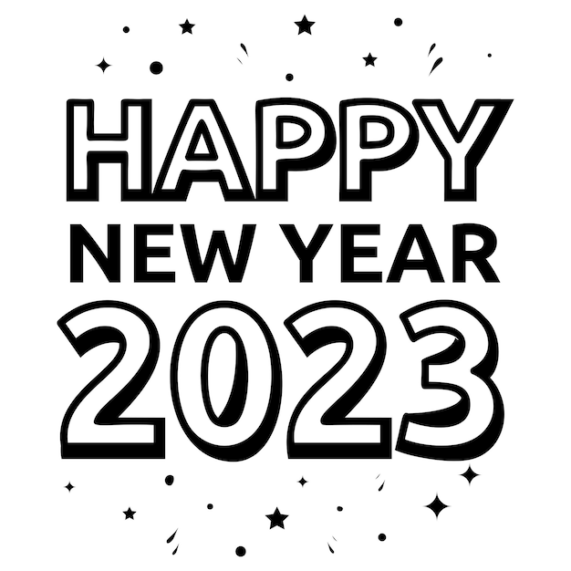 Happy New Year 2023 Sticker Banner concept Twenty Twenty three vector Happy New Year 2023 HNY Wishes