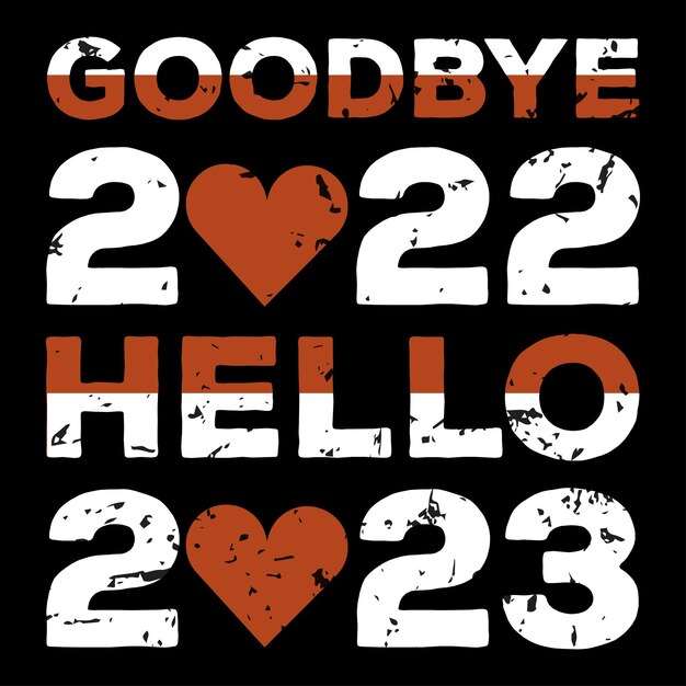 Vettore felice anno nuovo 2023 t-shirt templet