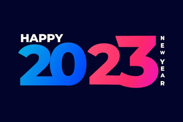 Happy new year 2023 text design vector illustration