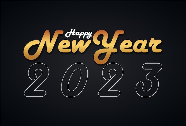 Vector happy new year 2023 text effect design