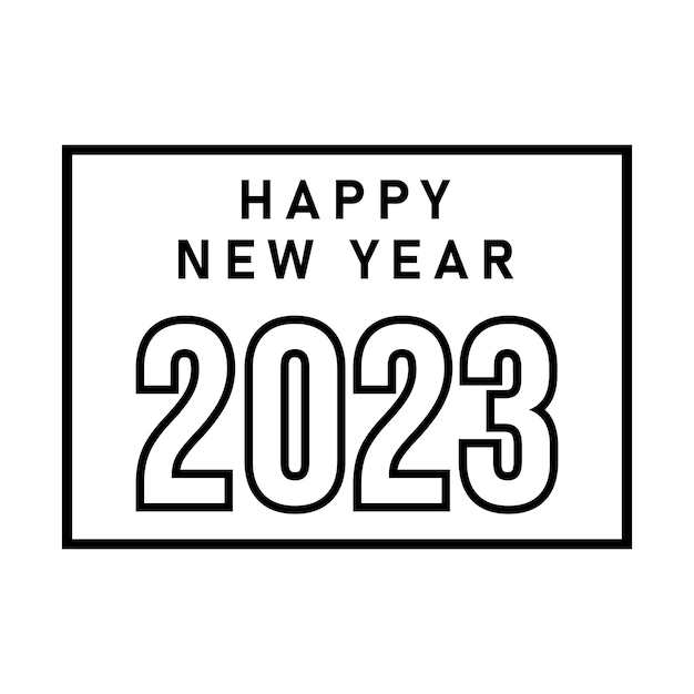 明けましておめでとうございます 2023 テキスト タイポグラフィ デザインとクリスマスのエレガントな装飾 2023