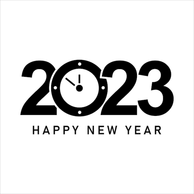 새해 복 많이 받으세요 2023 텍스트 인쇄술 디자인 및 크리스마스 우아한 장식 2023