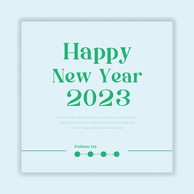 Happy new year 2023 text typography design poster template