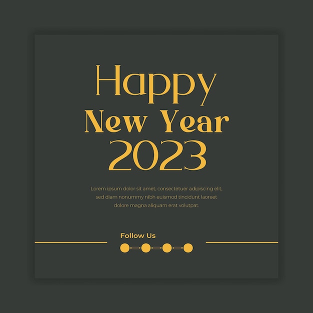 Vettore felice anno nuovo 2023 modello di poster di design tipografico di testo