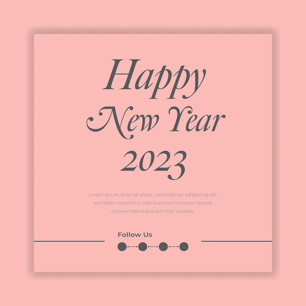 Happy new year 2023 text typography design poster template