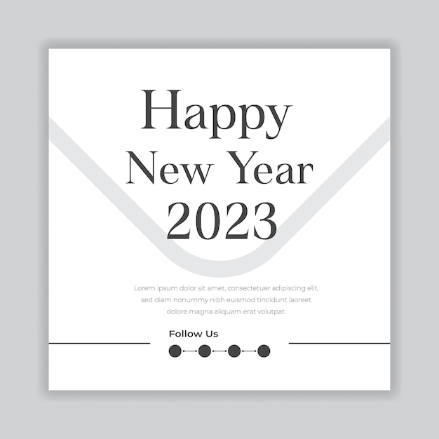 Vettore felice anno nuovo 2023 modello di poster di design tipografico di testo