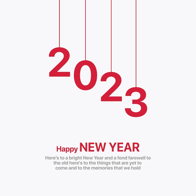 Happy new year 2023 text typography design vector illustration