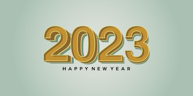 Happy new year 2023 text typography design vector template