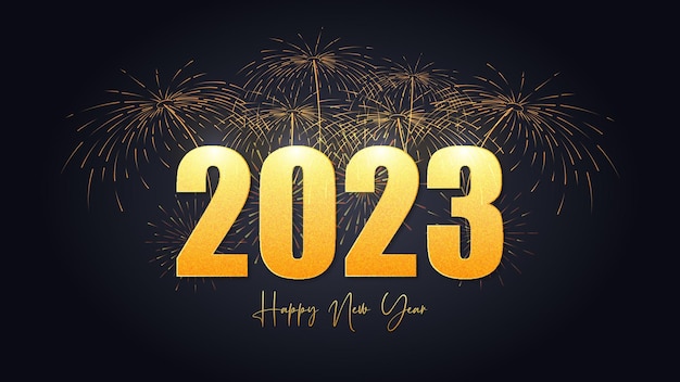 Happy new year 2023 text typography design