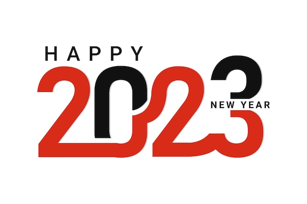 Felice anno nuovo 2023 numero di tipografia disegno di sfondo vettoriale.