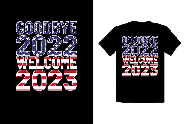 Felice anno nuovo 2023 t-shirt con design tipografico