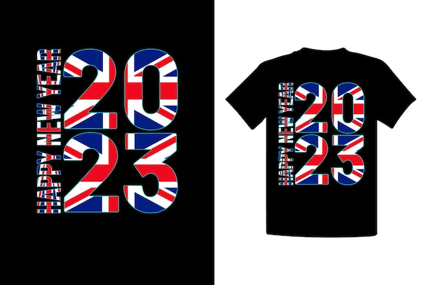 Felice anno nuovo 2023 t-shirt con design tipografico