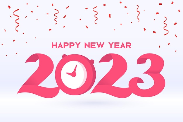 Felice anno nuovo 2023 illustrazione vettoriale adatta per biglietto d'auguri banner poster illustrazione vettoriale