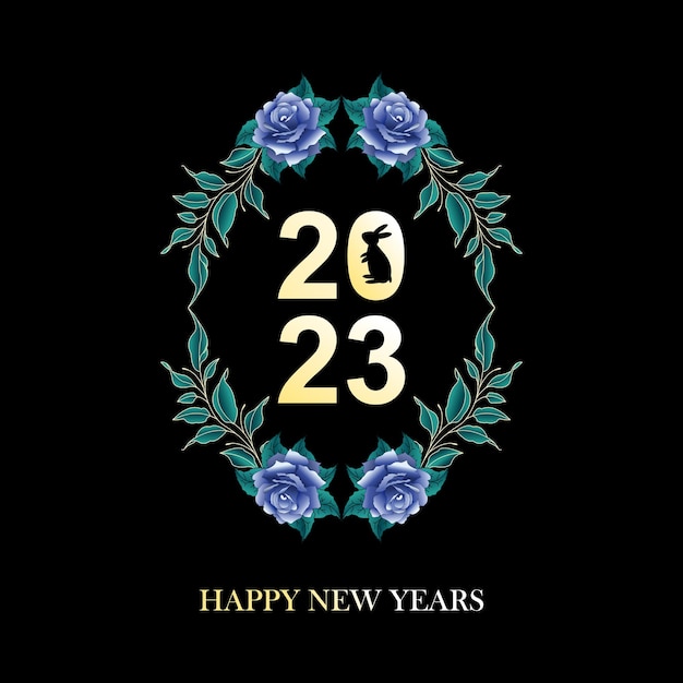С Новым 2023 годом, шаблон дизайна векторной новогодней открытки, новогодние номера и текст.