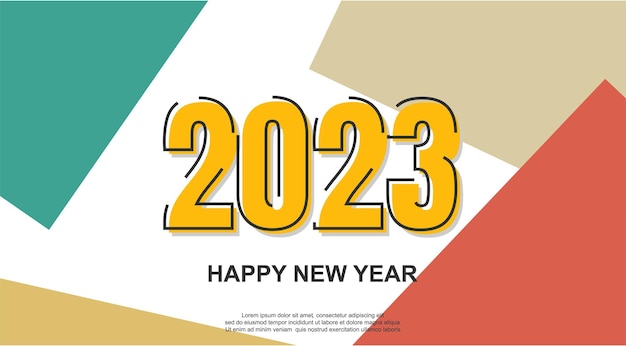 Vector happy new year 2023 vintage background.