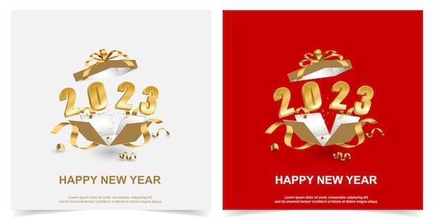 Vector happy new year 2023 with 3d number background