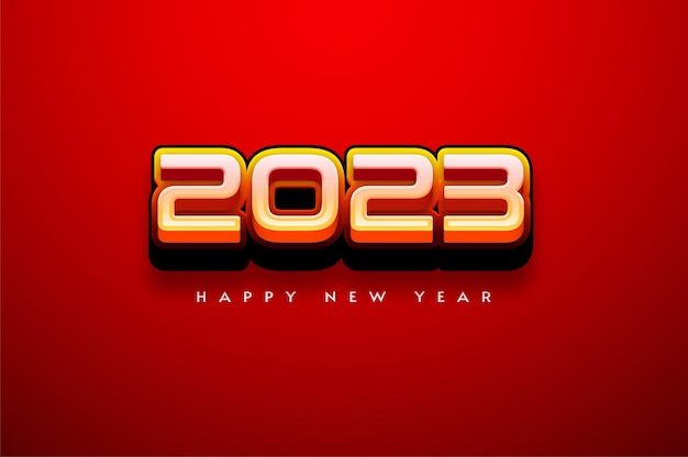 Happy new year 2023 with bold numbers