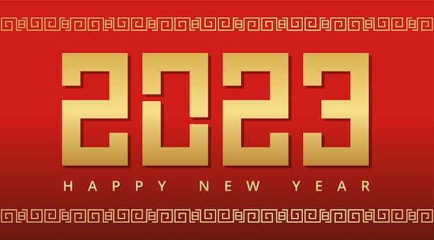 Felice anno nuovo 2023 con stile di sfondo cinese.