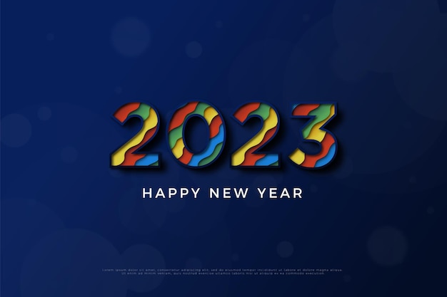 Felice anno nuovo 2023 con numeri colorati