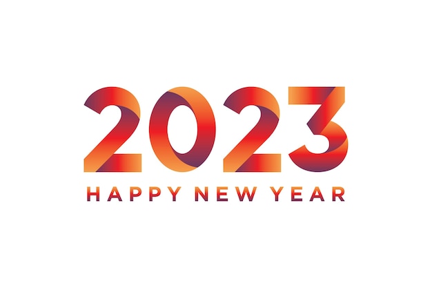 Happy new year 2023 with colorful on white background