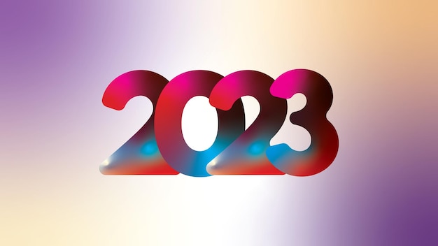 Happy new year 2023 with colorfull background.