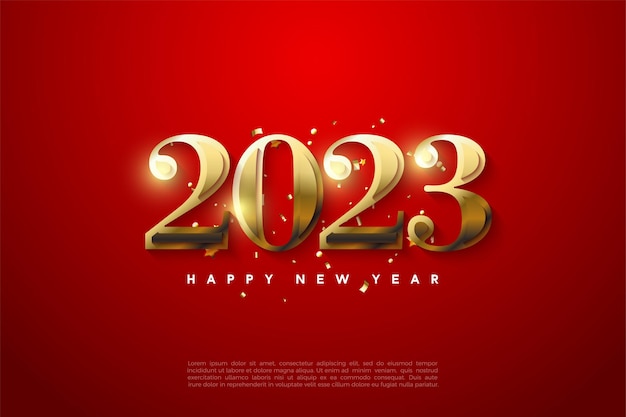 Happy new year 2023 with elegant color illustration.