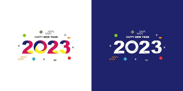 Happy new year 2023 with modern text