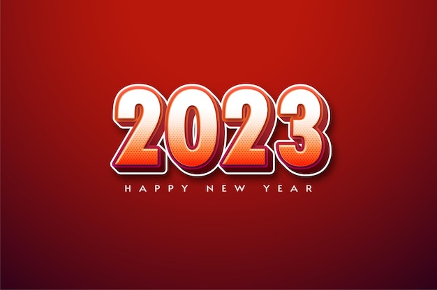 Happy new year 2023 with red background