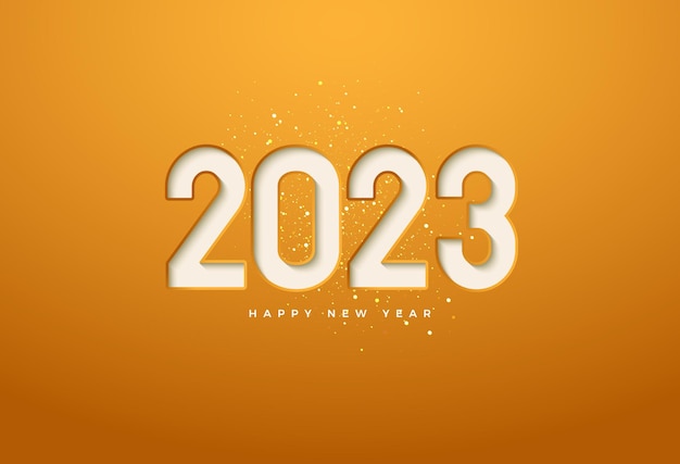 Felice anno nuovo 2023 con illustrazione ombra tra i numeri