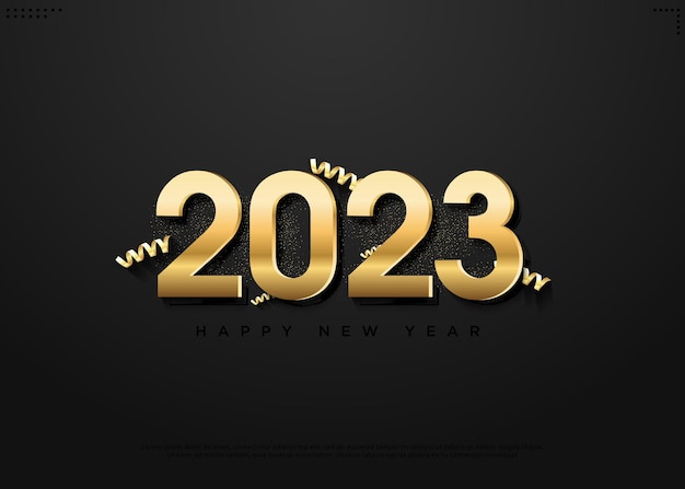 happy new year 2023 with shiny numbers.