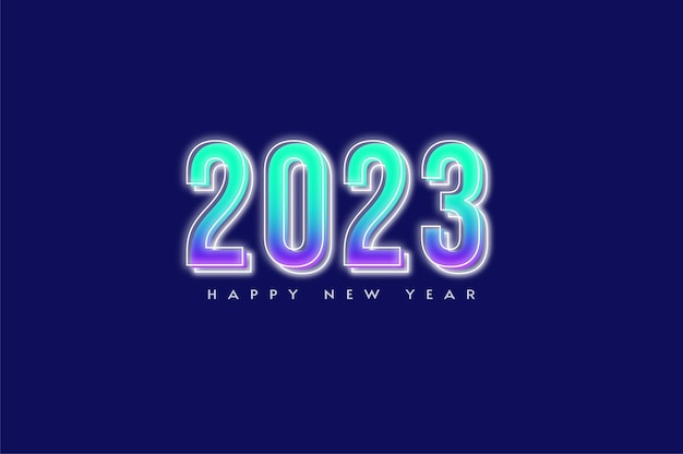 Happy new year 2023 with shiny numbers