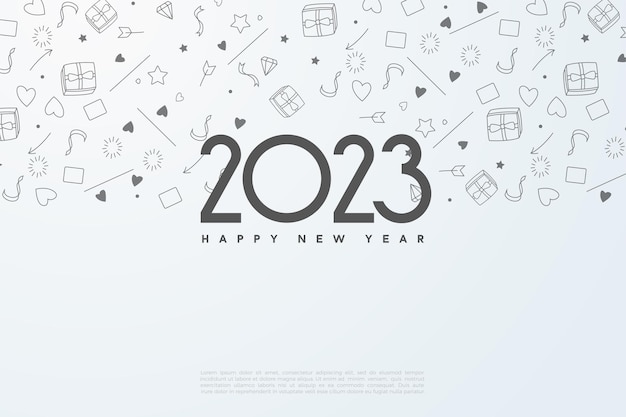 Happy new year 2023 with simple numbers.