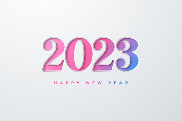 Vector happy new year 2023 with soft number color.