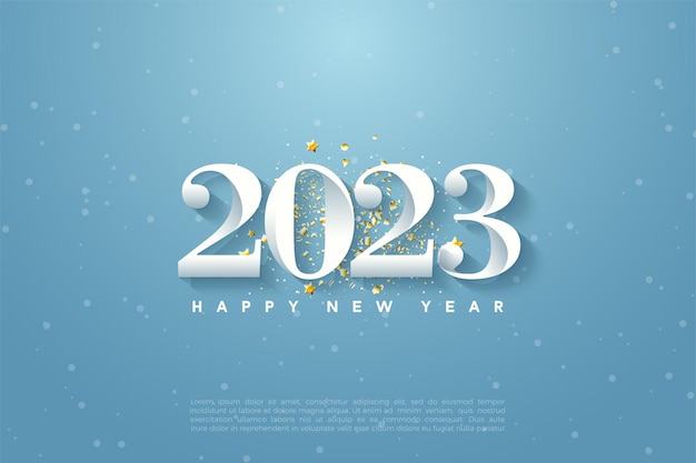 Felice anno nuovo 2023 con il bianco con effetto.