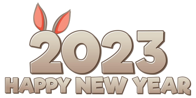 Vector happy new year 2023 year of the rabbit banner