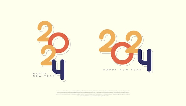 벡터 새해 복 많이 받으세요 2024 2024 인사말 카드 배너 및 게시물 템플릿에 대한 새해 축하 개념