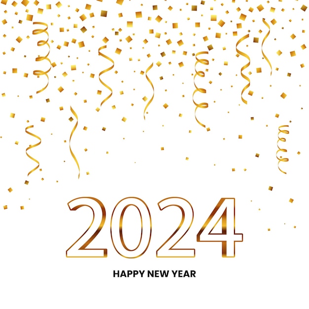 2024. New Year, 2024. Numbers on a background of confetti. Horizontal  design. Happy New Year 2024 Stock Photo - Alamy