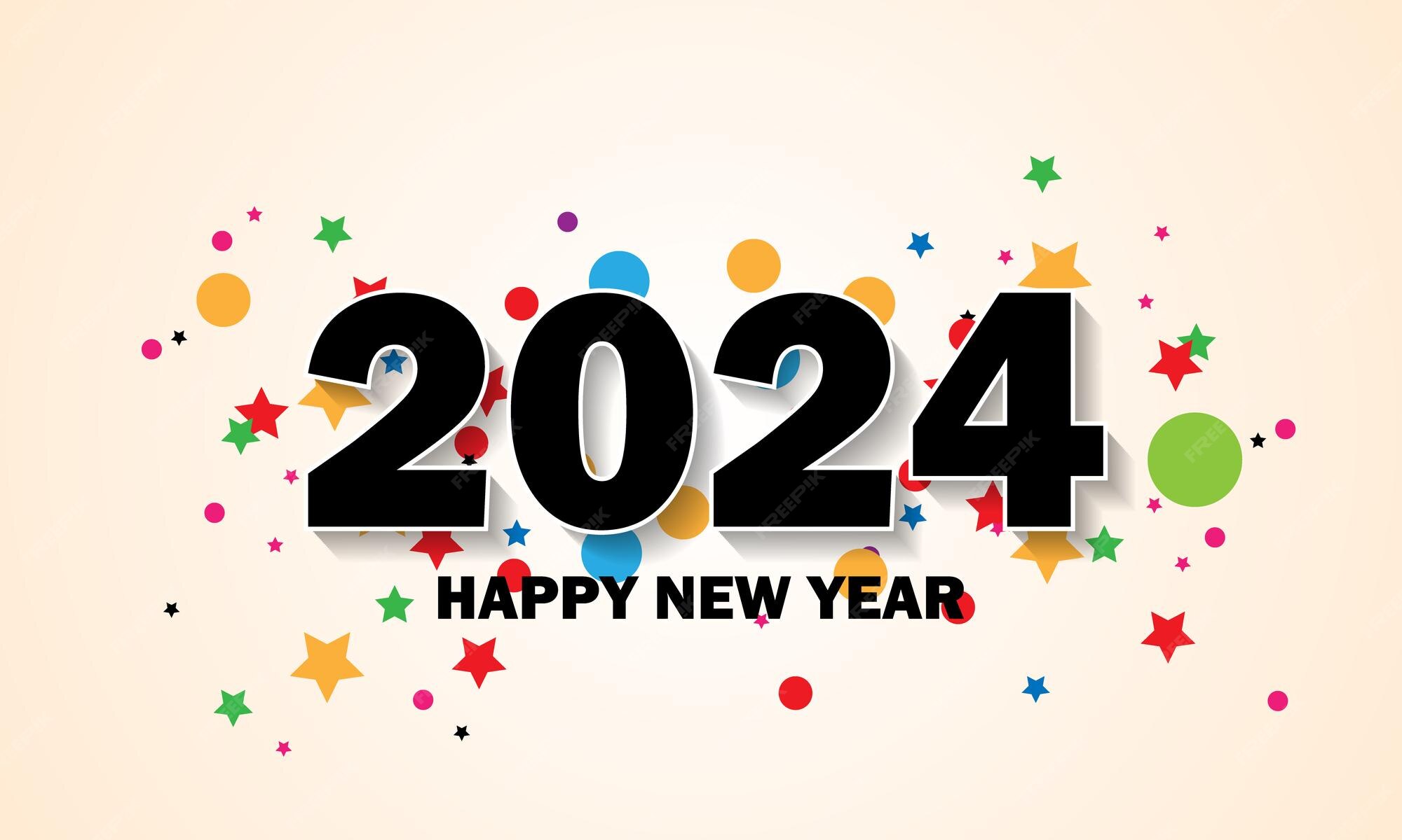 Premium Vector Happy new year 2024 abstract minimalist design with