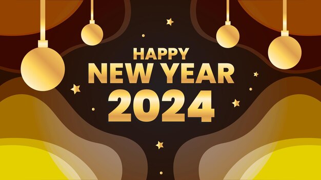 Vector happy new year 2024 background design template