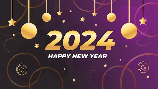 Happy New Year 2024 Background Design Template