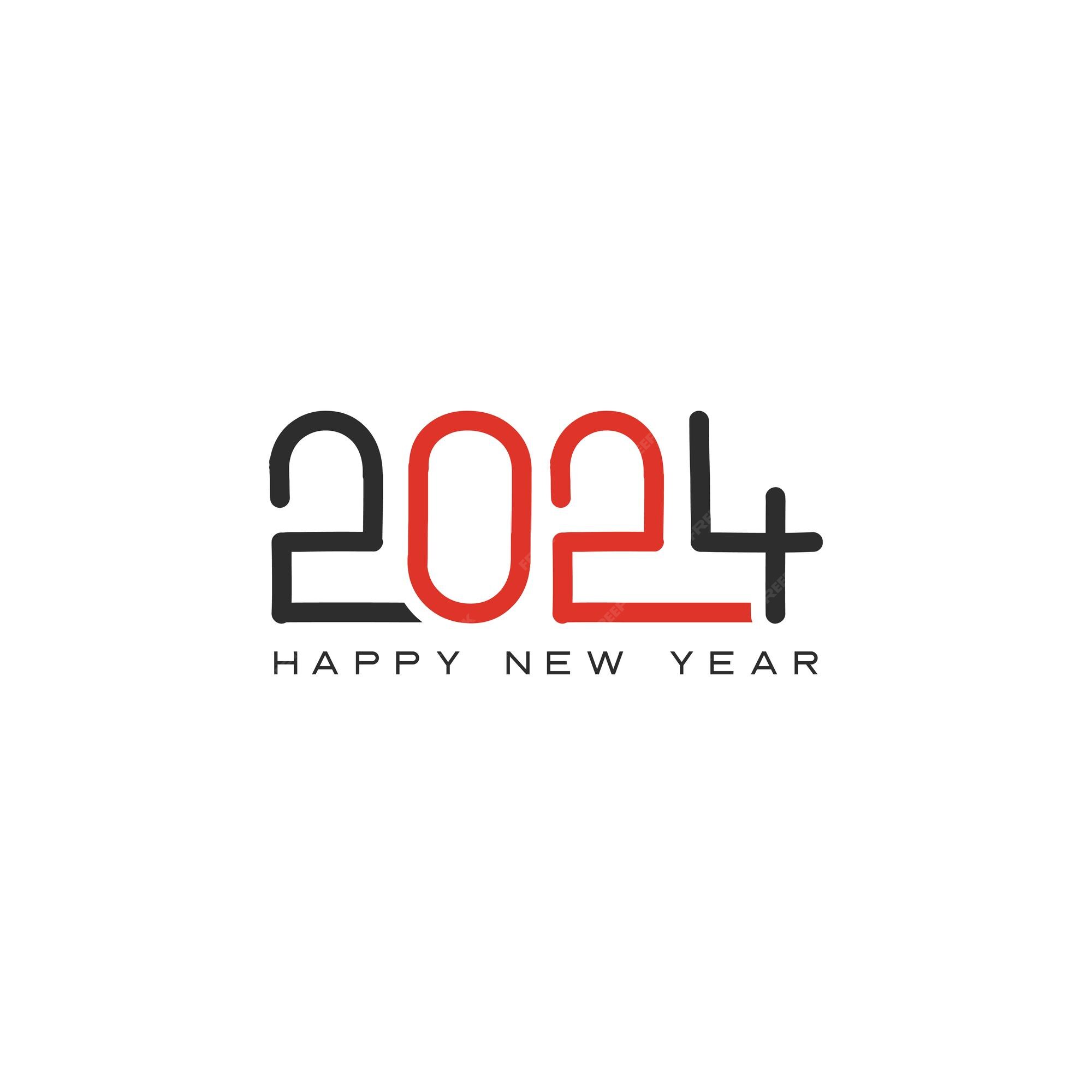 Premium Vector Happy new year 2024 banner design logo design idea