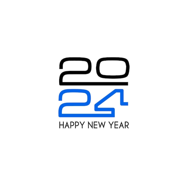 Vector happy new year 2024 banner design logo design idea with creative modern style vector art 2024