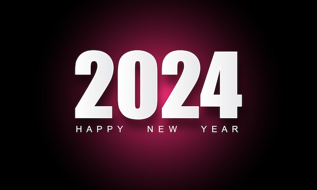 Happy New Year 2024 beautiful font design Vector illustration