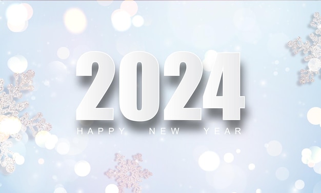 Felice anno nuovo 2024 bellissimo design dei caratteri illustrazione vettoriale