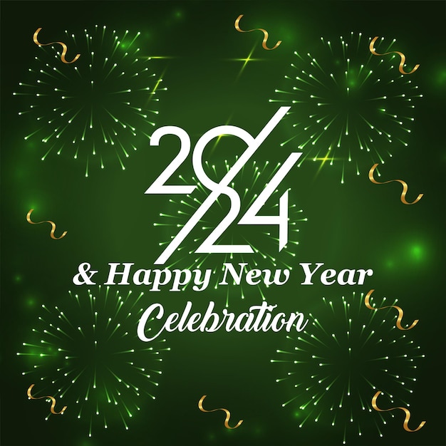 Happy New Year 2024 Celebration Design Vector Holiday illustration element