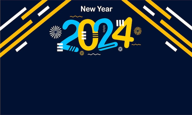 Happy new year 2024 celebration holiday background vector