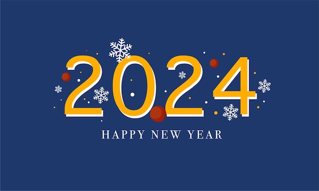 Happy new year 2024 celebration holiday background vector